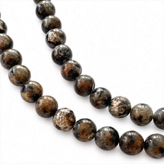 Strand of Natural Yooperlite Stone Beads - Size 6mm
