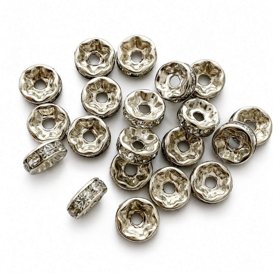 Rhinestone Clear Spacer Beads For Pens - Pack of 20