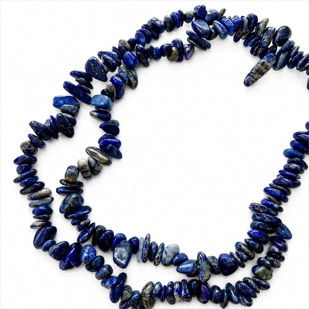 Strand of Natural Lapis Lazuli Gemstone Chip Beads - size 5-8mm