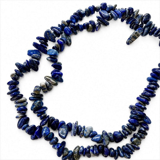 Strand of Natural Lapis Lazuli Gemstone Chip Beads - size 5-8mm