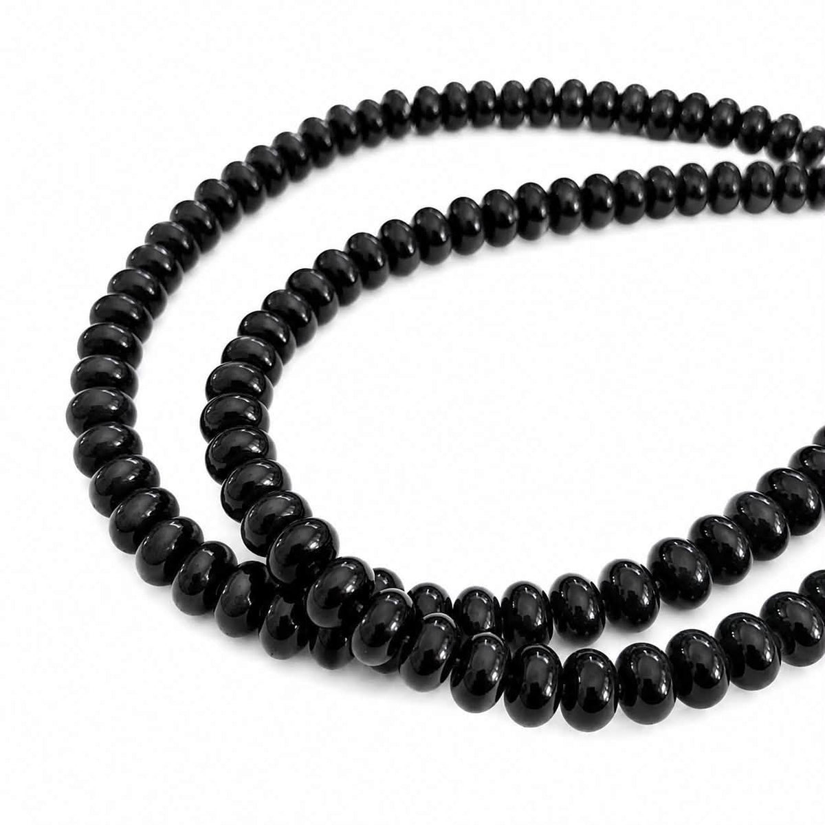 Strand of Glass Rondelle Beads - Size 8mm