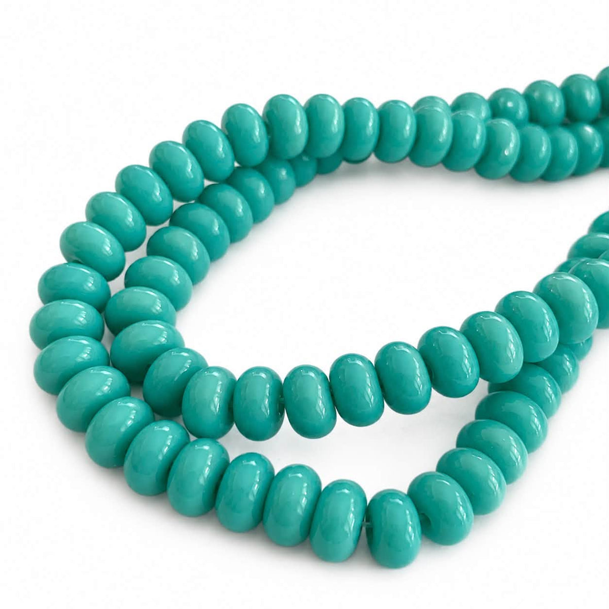 Strand of Glass Rondelle Beads - Size 8mm