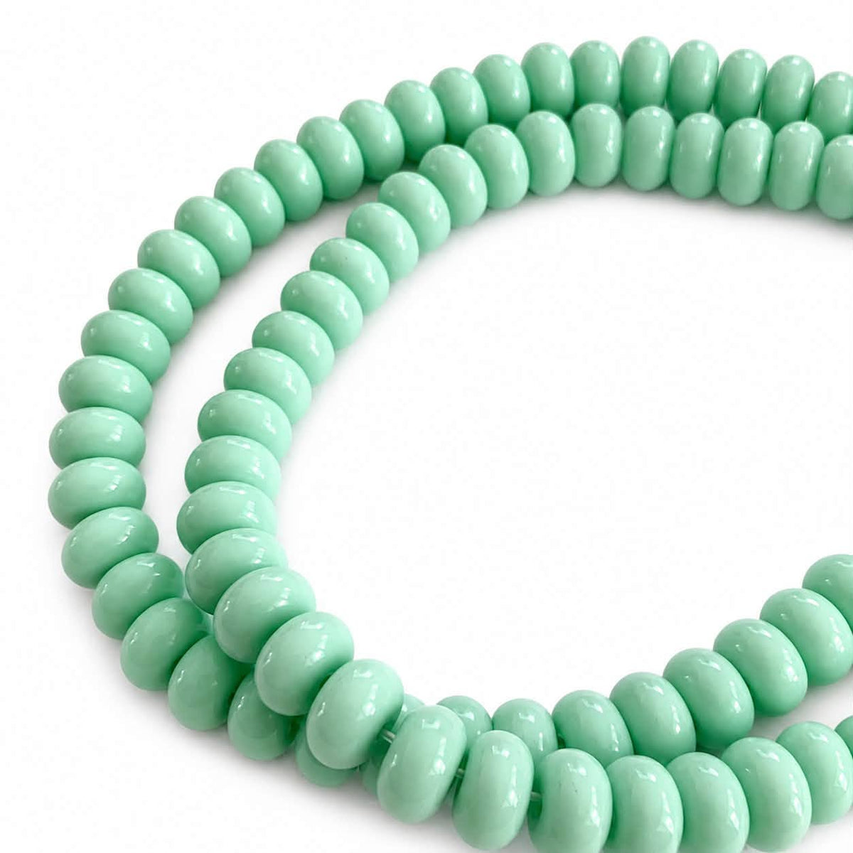 Strand of Glass Rondelle Beads - Size 8mm