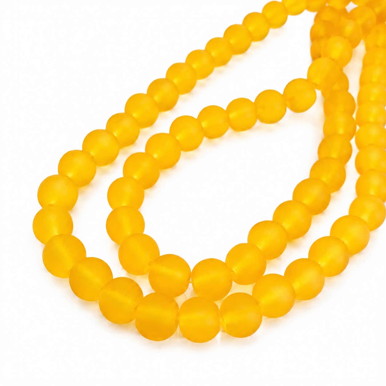 Strand of Frosted Glass Beads - Size 8mm