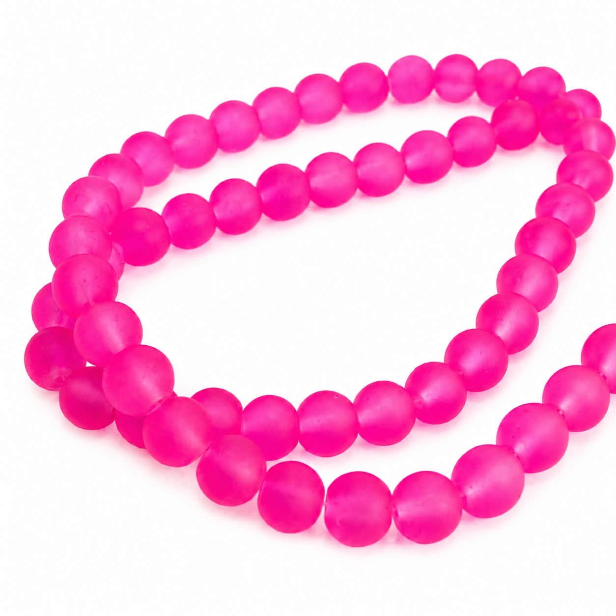 Strand of Frosted Glass Beads - Size 8mm