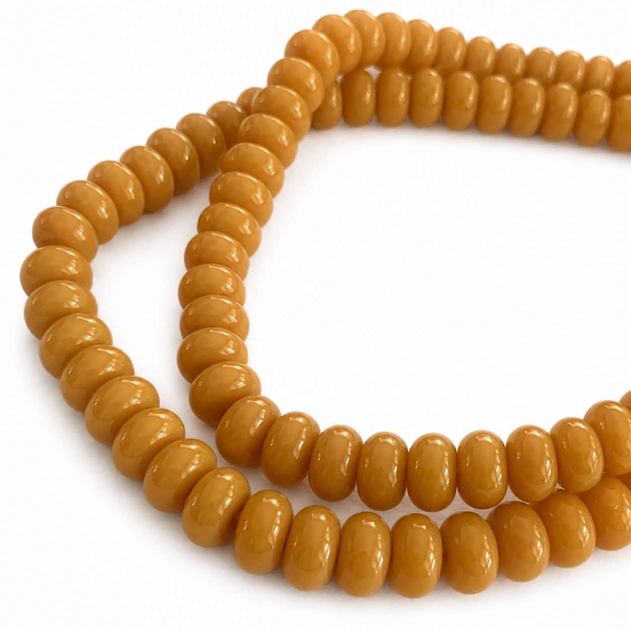 Strand of Glass Rondelle Beads - Size 8mm
