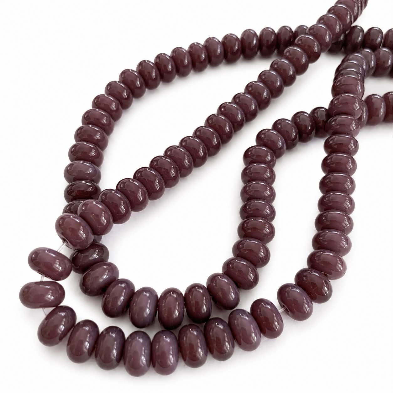 Strand of Glass Rondelle Beads - Size 8mm