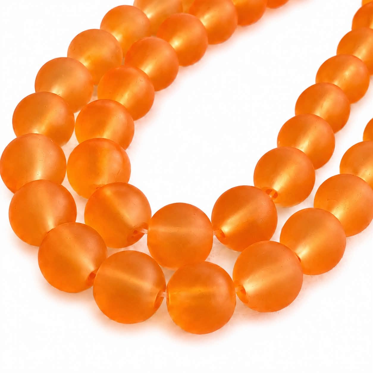 Strand of Frosted Glass Beads - Size 8mm