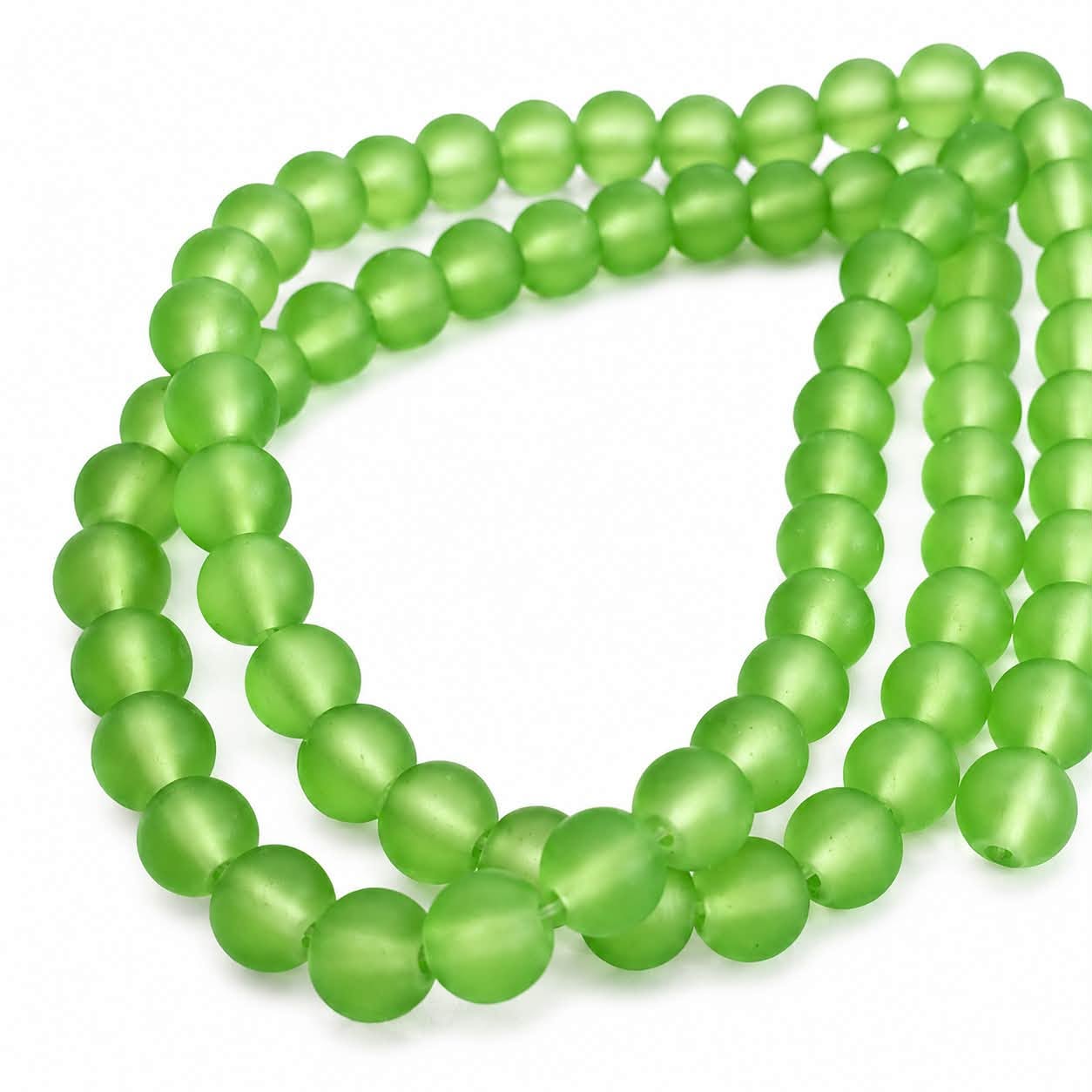 Strand of Frosted Glass Beads - Size 8mm