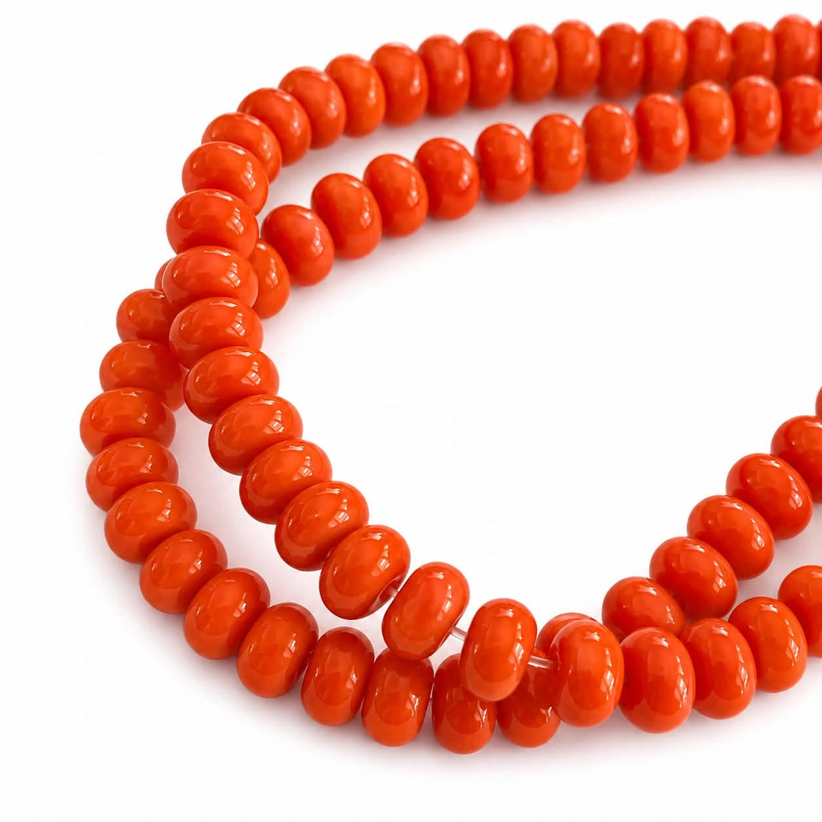 Strand of Glass Rondelle Beads - Size 8mm