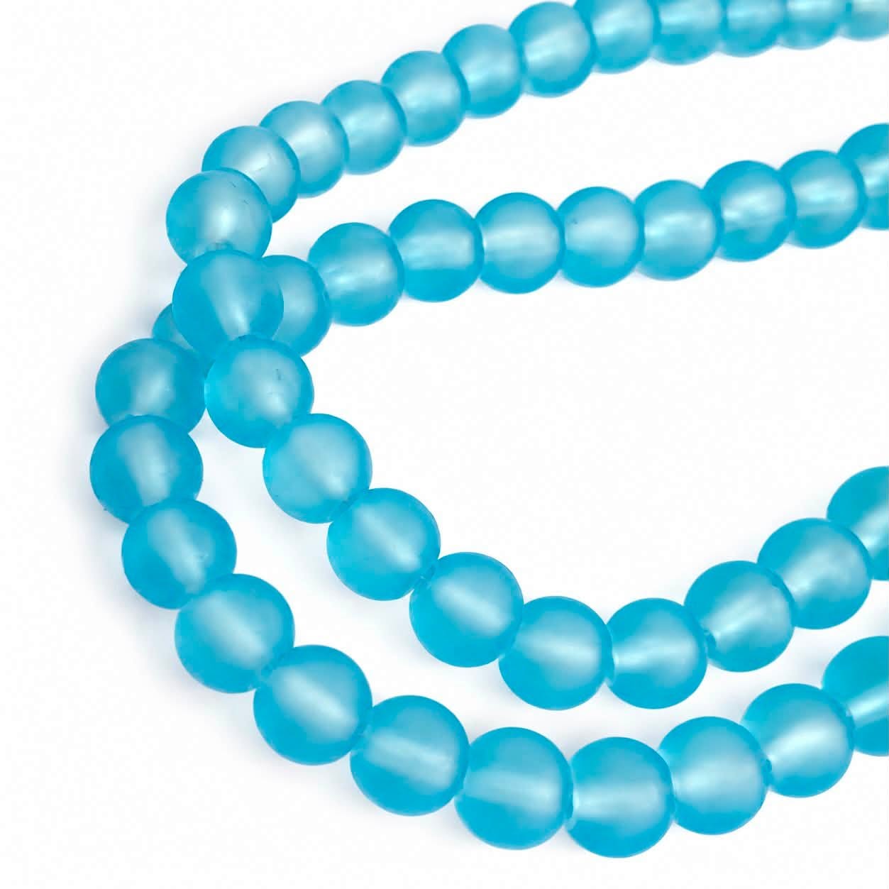 Strand of Frosted Glass Beads - Size 8mm
