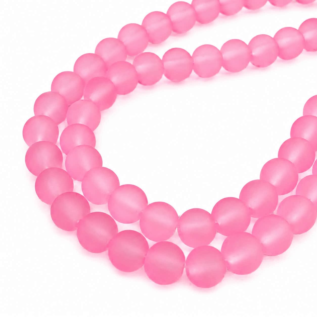 Strand of Frosted Glass Beads - Size 8mm