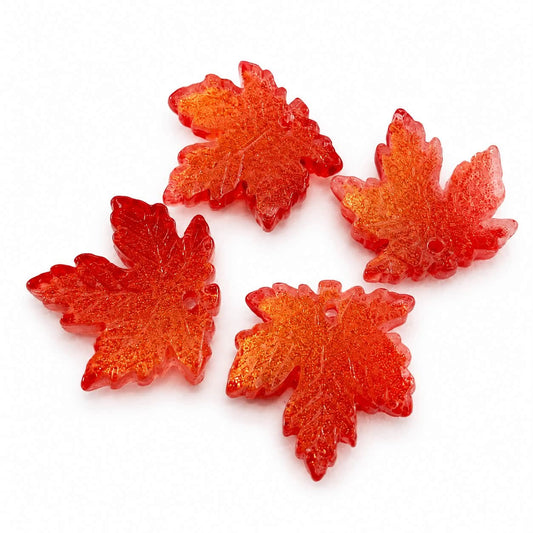 Leaf Glass Charm - Size 15mm