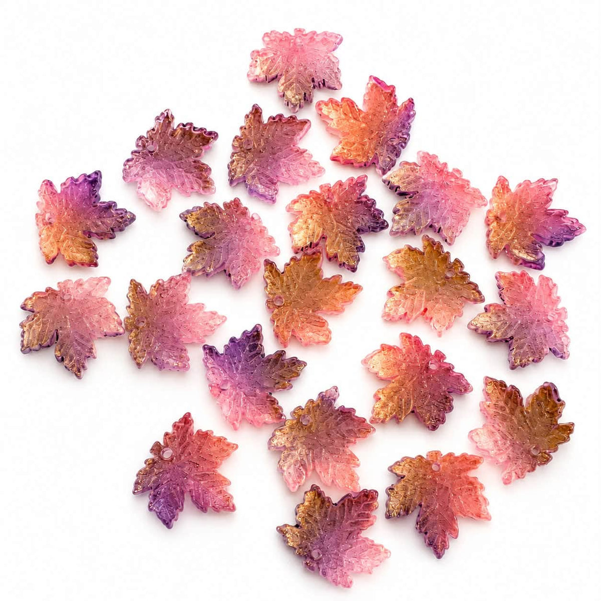 Leaf Glass Charm - Size 15mm