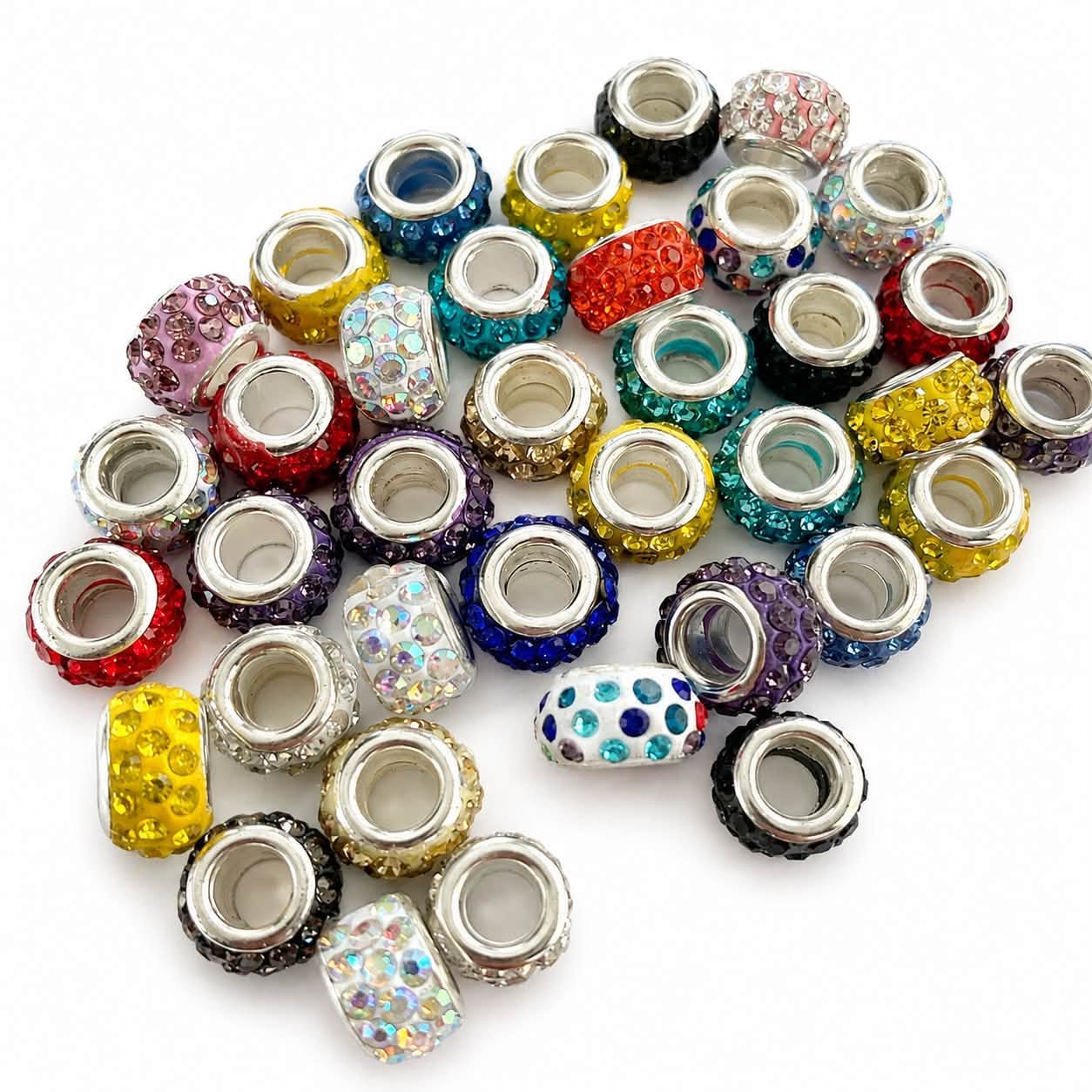 Rhinestone Pen Bead - Size 12mm