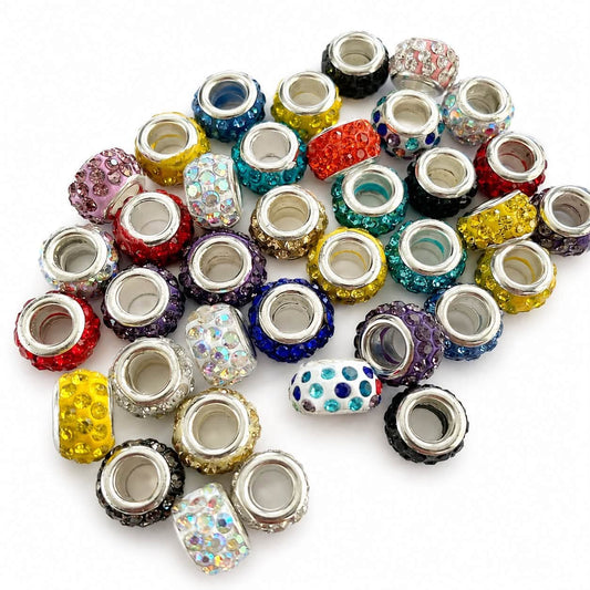 Rhinestone Pen Bead - Size 12mm