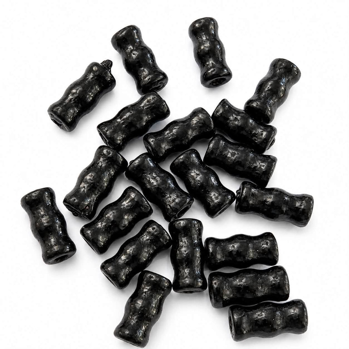 Bamboo Shaped Wooden Beads - 20 Pack