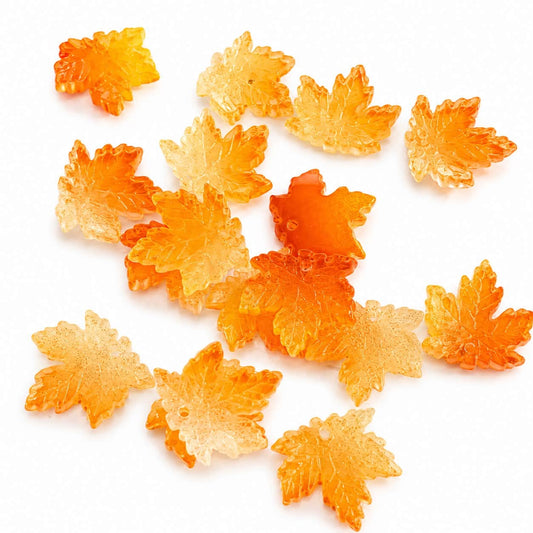 Leaf Glass Charm - Size 15mm