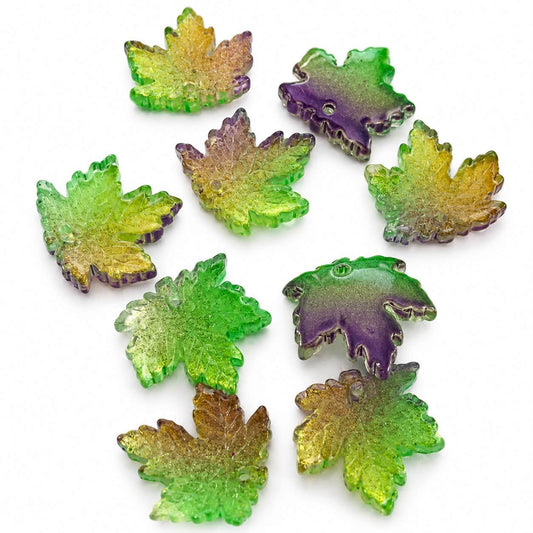 Leaf Glass Charm - Size 15mm