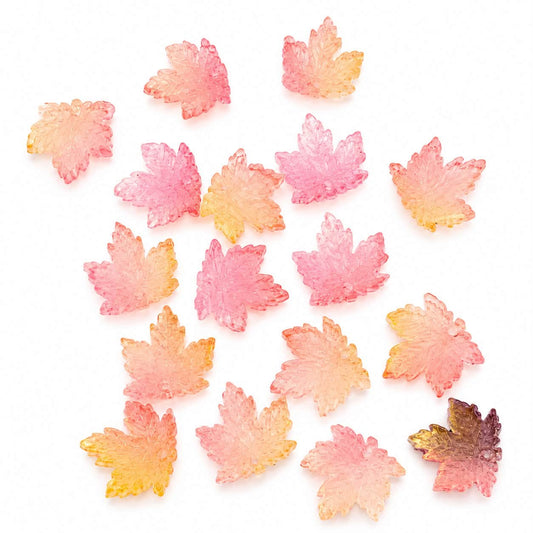 Leaf Glass Charm - Size 15mm