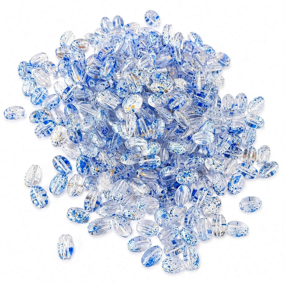 Rice Puff Shaped Glass Beads - Size 6mm