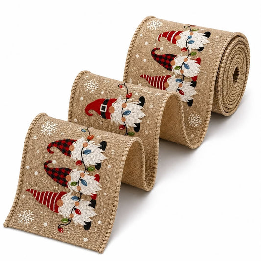 Gonk Christmas Wired Ribbon - 5 yards