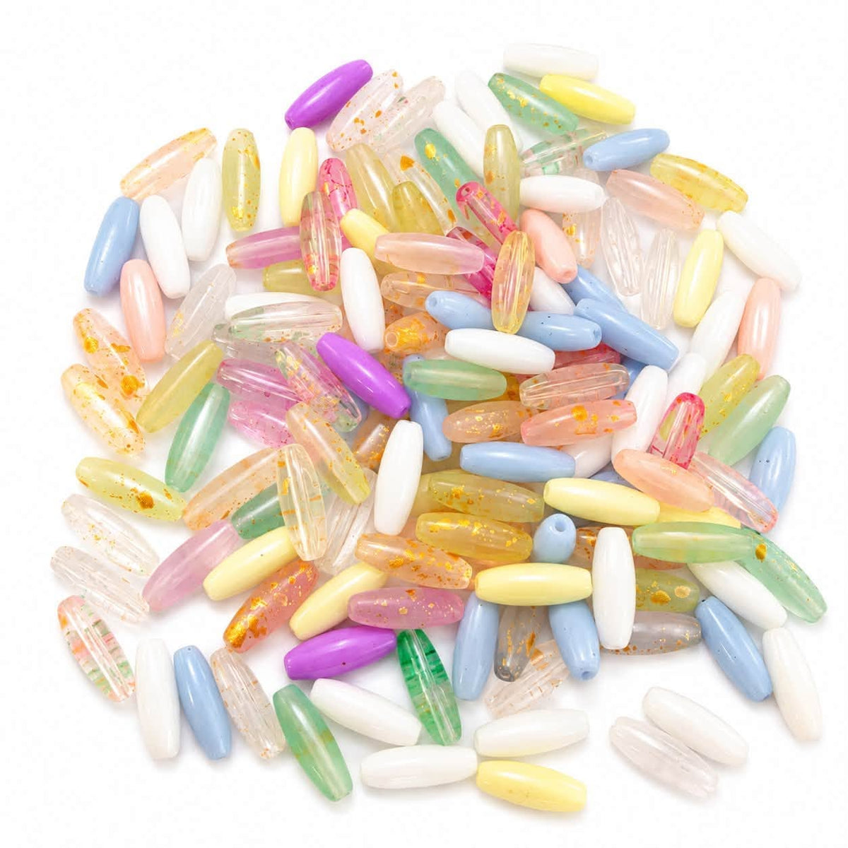 Rice Oblong Shaped Glass Beads - Size 12mm