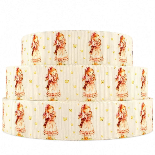 Girl & Teddy Bear Design Ribbon - 3 Metres