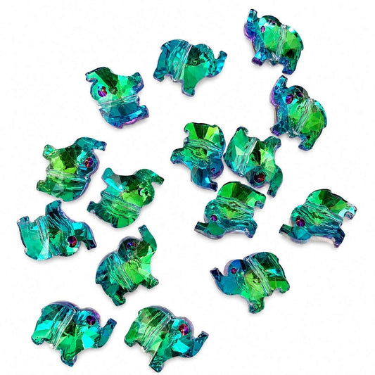 Glass AB Cut Elephant Bead - Size 15mm