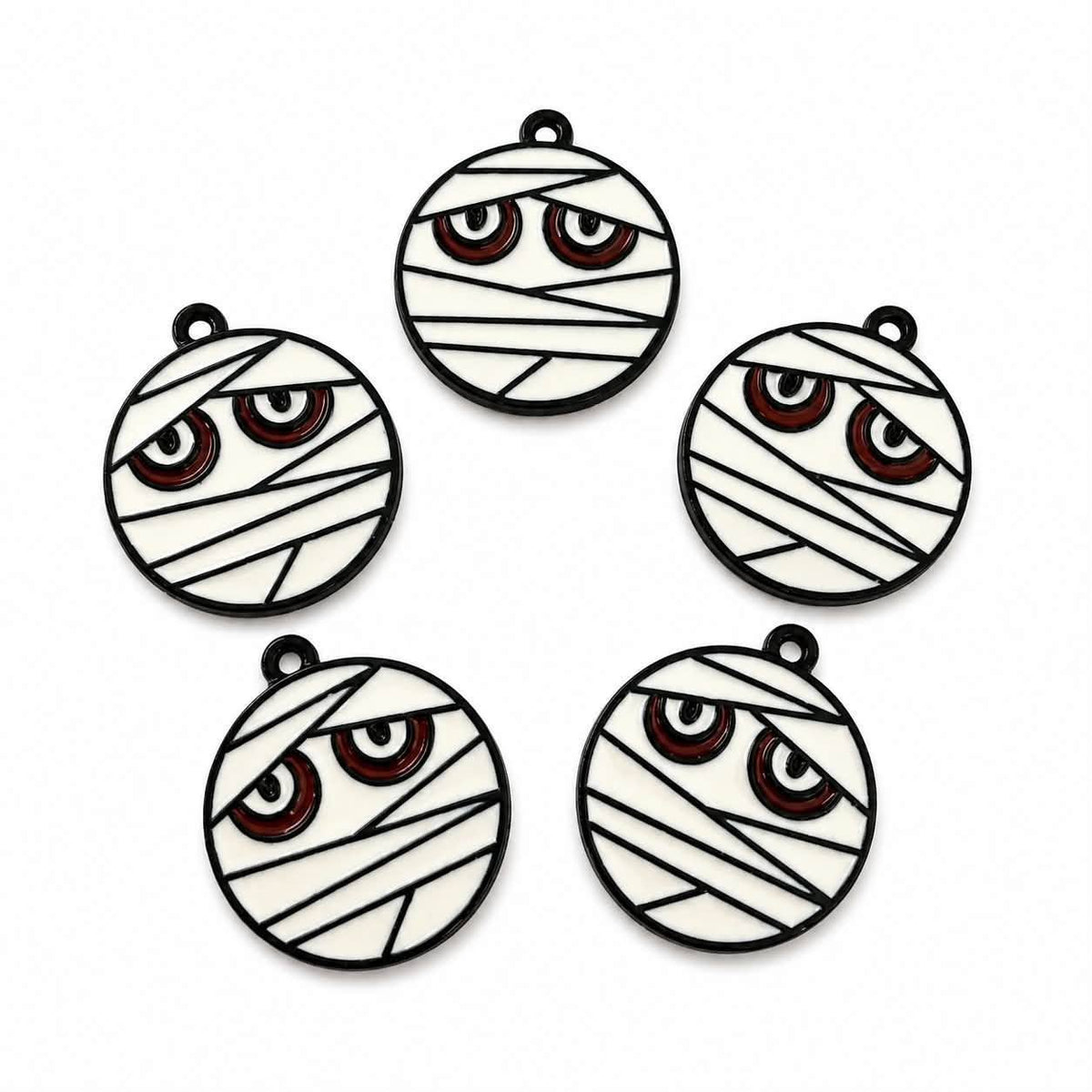 Pack of 5 Enamel Mummy Charms