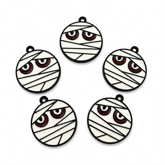 Pack of 5 Enamel Mummy Charms