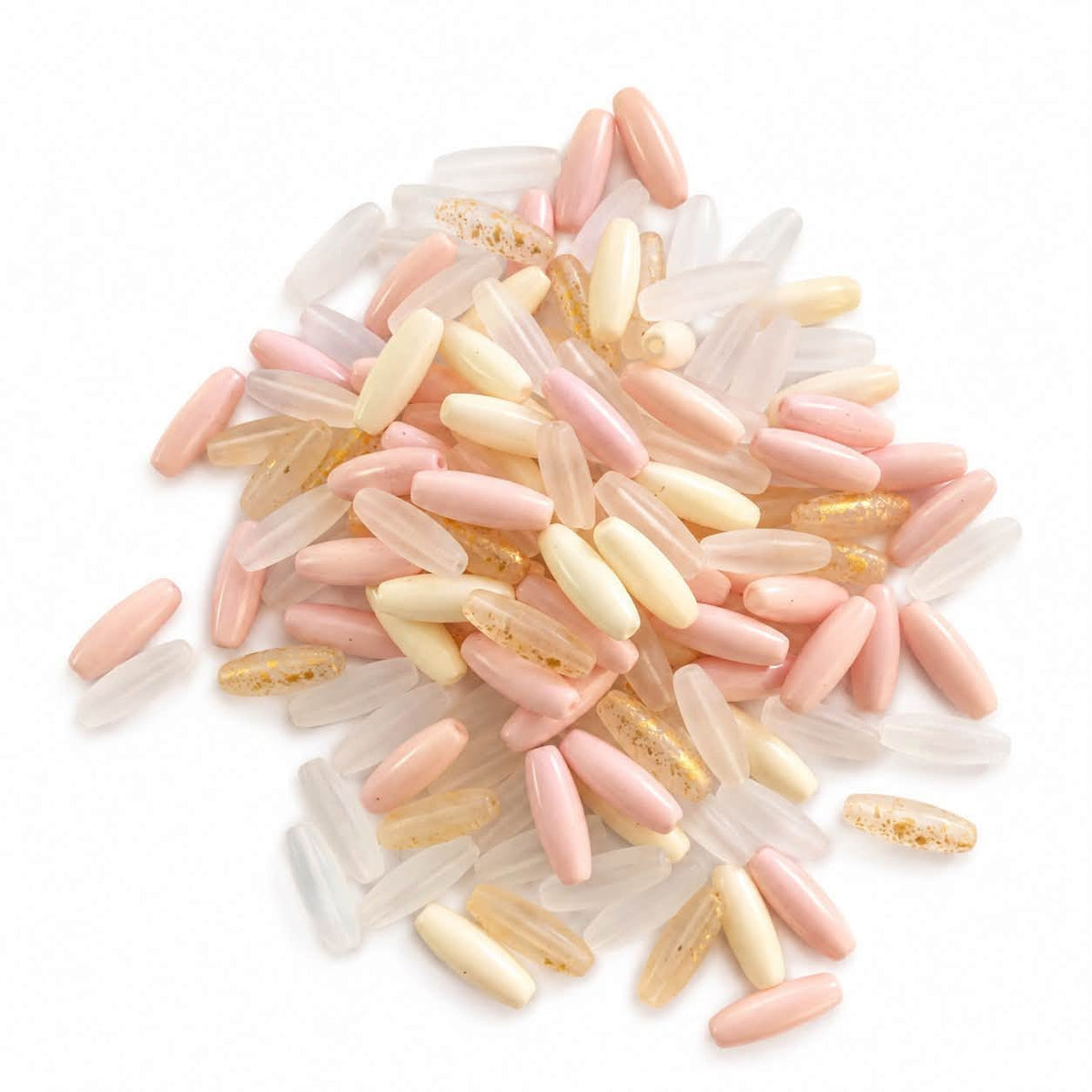 Rice Oblong Shaped Glass Beads - Size 12mm