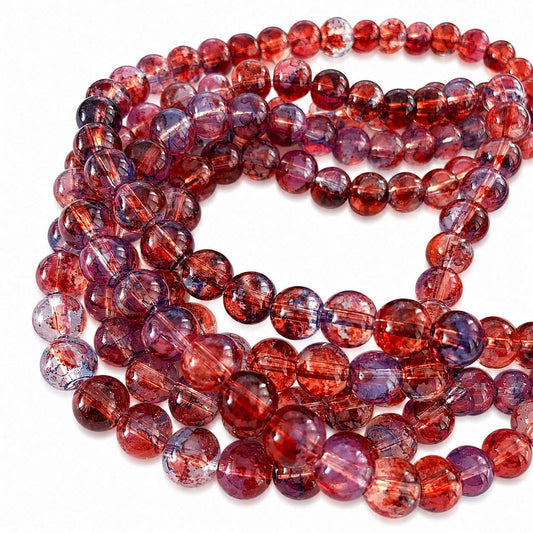 Strand of Watercolour Glass Beads - Size 8mm