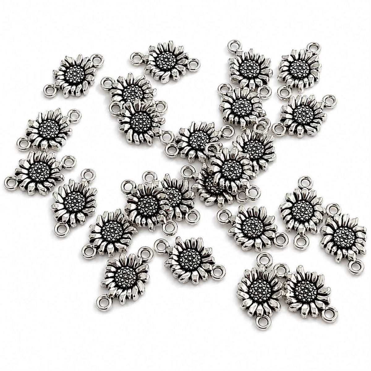 Sunflower Double Connected Charm - Size 17mm