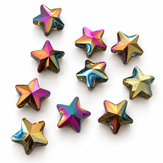 Glass Star Beads - 10 Pack