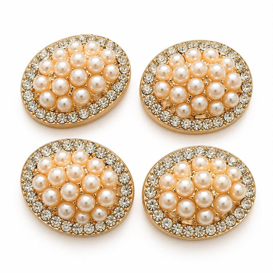 Oval Embellishment with Rhinestones