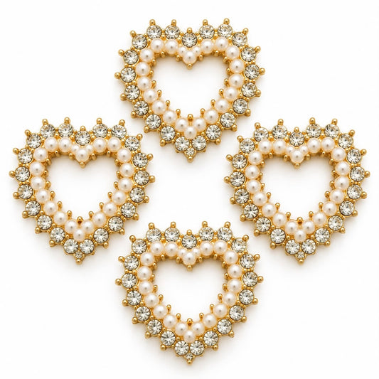 Heart Embellishment with Rhinestones
