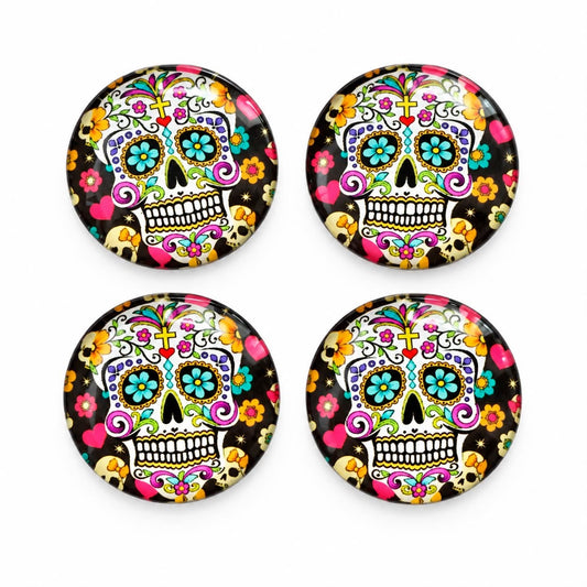 Sugar Skull Cabochons - 4 Pack