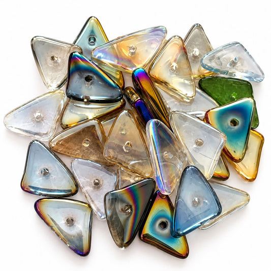 Triangle Glass Beads - 30 Pack
