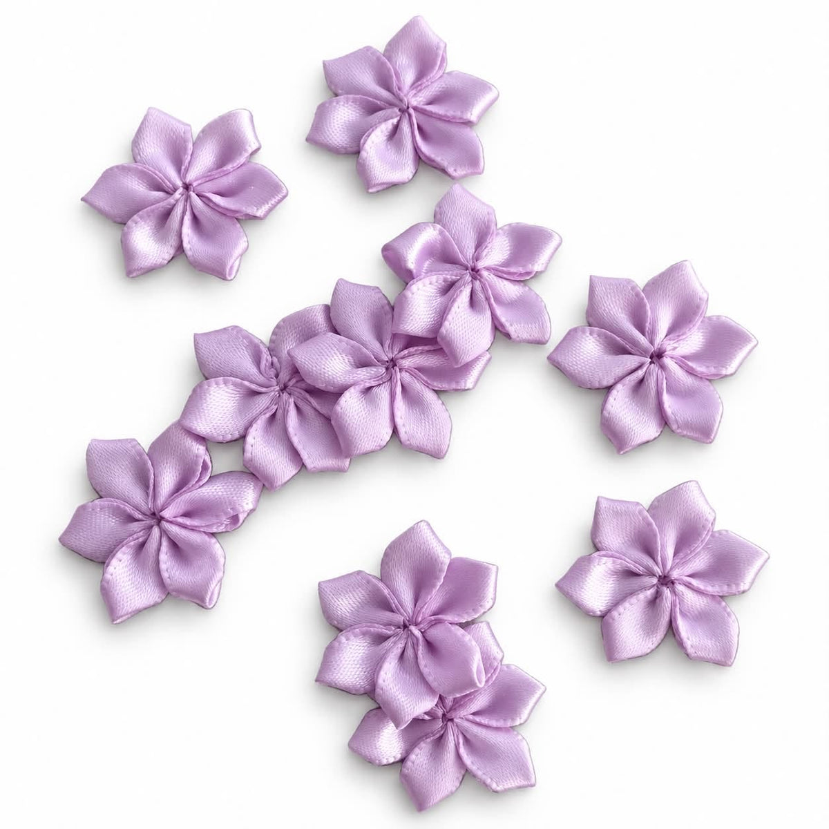 Lilac Flower Ribbon Embellishments - 20 Pack