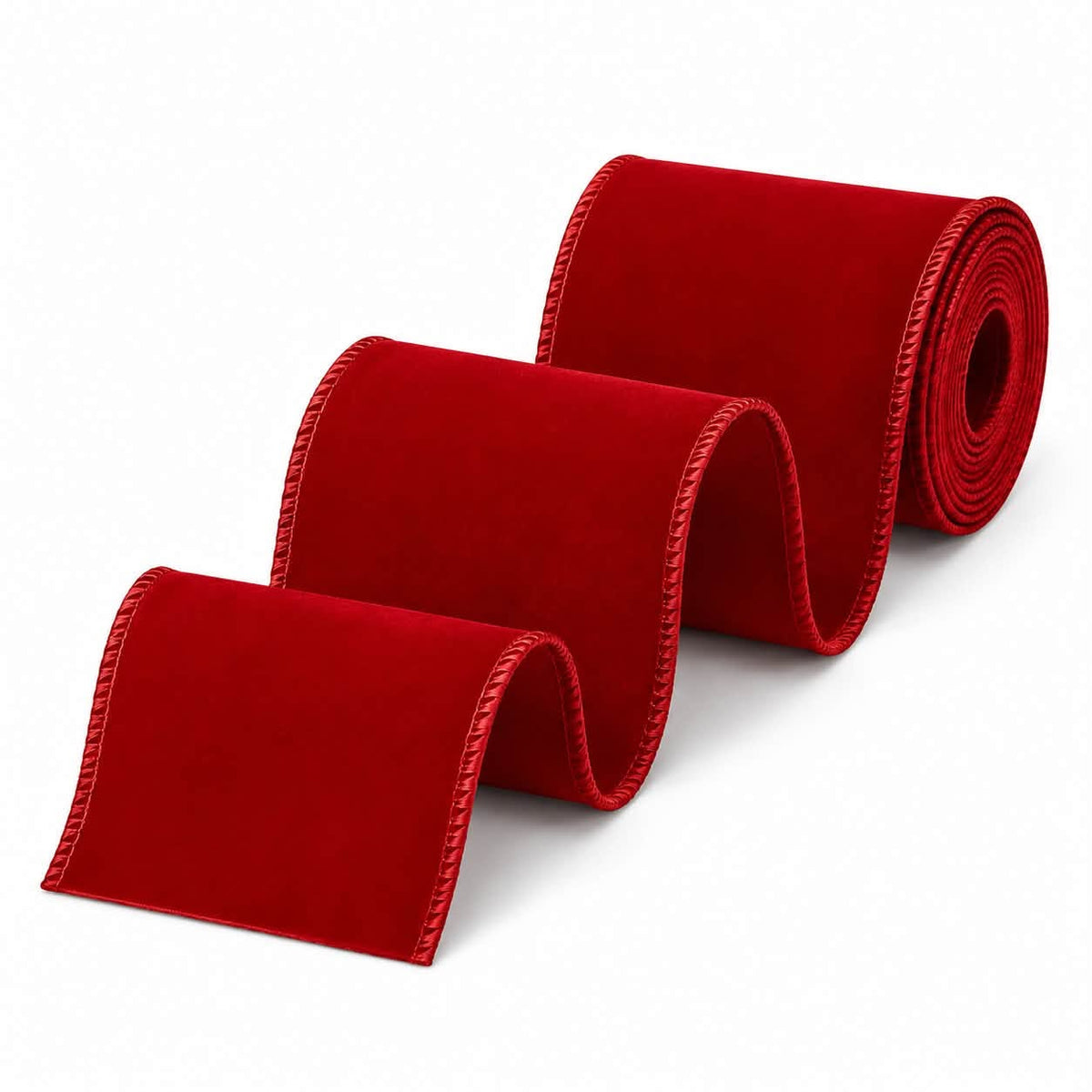 Red Velvet Wired Ribbon - 5 yards