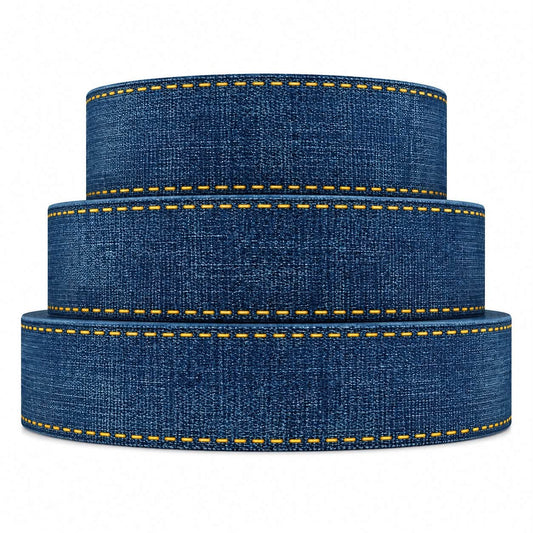 Denim Style Printed Ribbon - 5 Yards