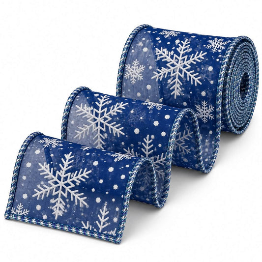 Snowflake Wired Ribbon - 5 Yards