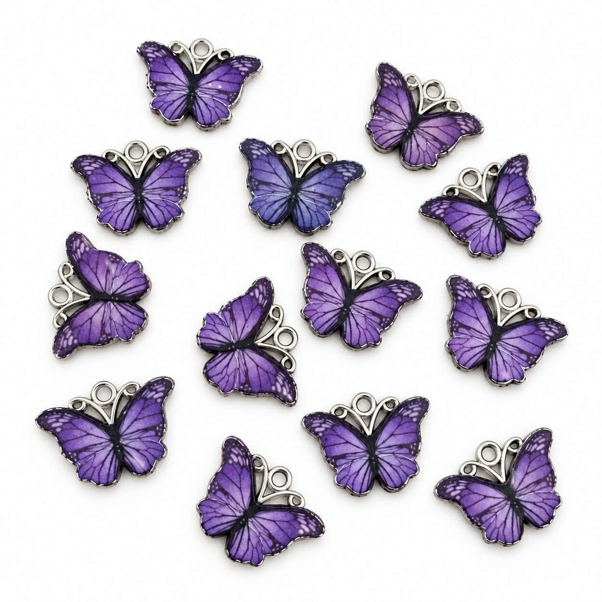 Butterfly Enamel Charm - Size 18mm