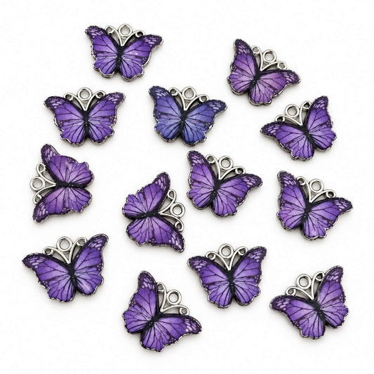Butterfly Enamel Charm - Size 18mm