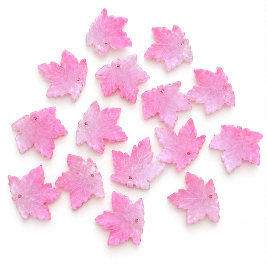 Leaf Glass Charm - Size 15mm