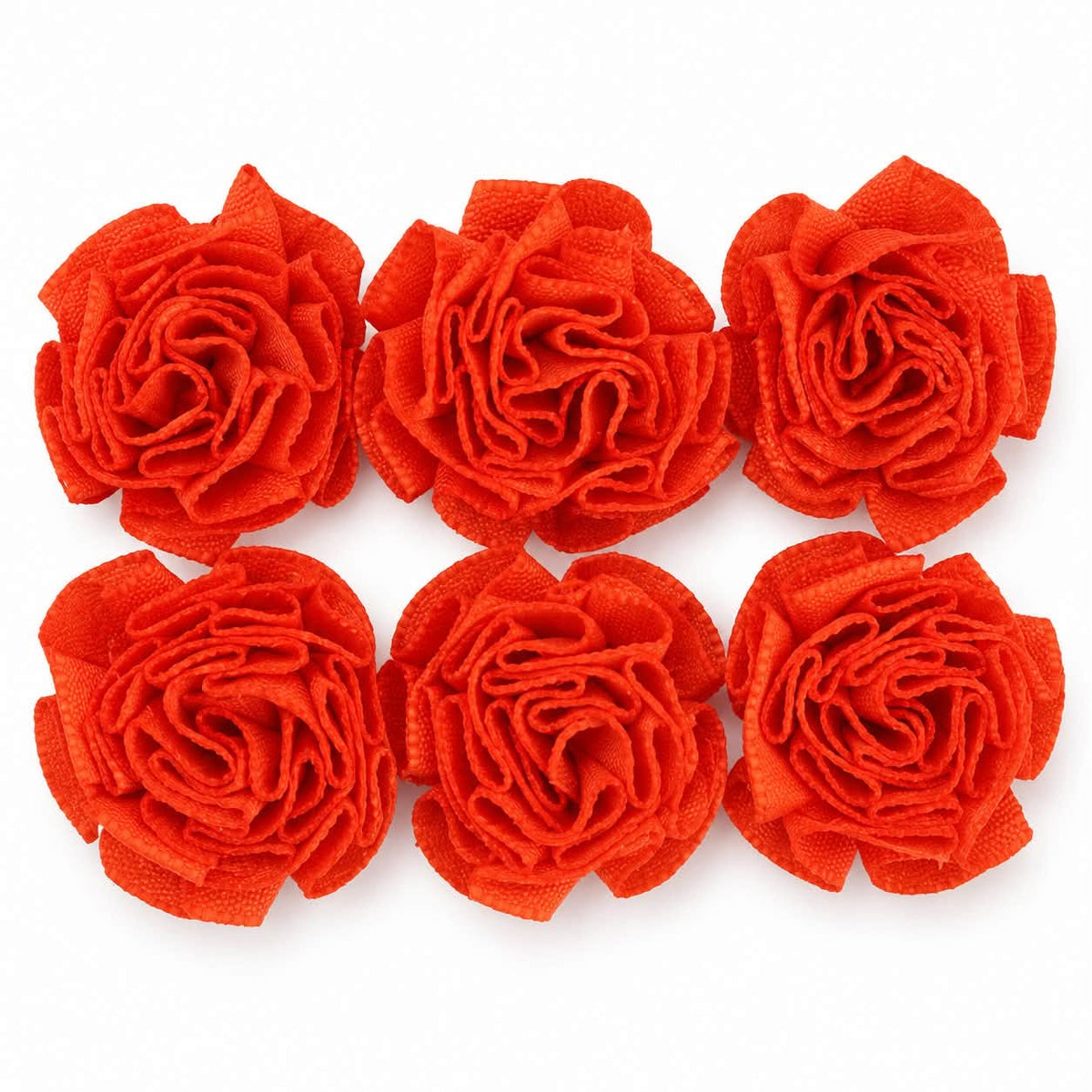 Orange Flower Ribbon Embellishments  - 6 Pack