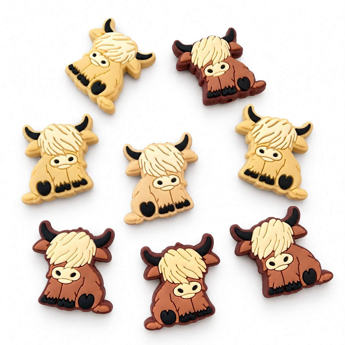 Highland Cow Silicone Beads - Size 30mm