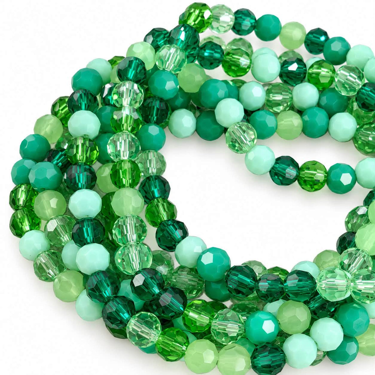 Strand of Electroplate Faceted Mixed Glass Beads - 6x5mm