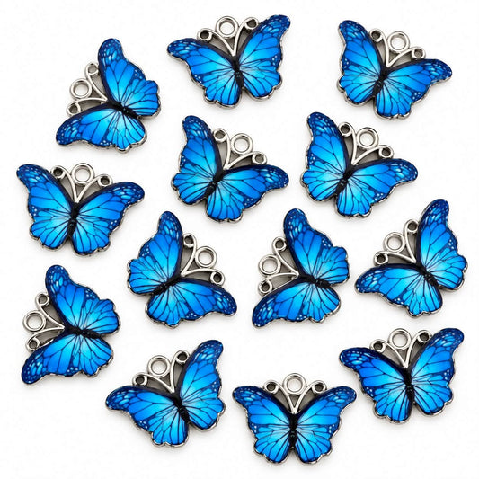 Butterfly Enamel Charm - Size 18mm